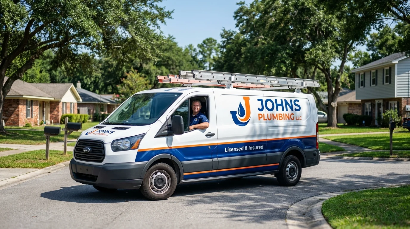 Johns Plumbing LLC service van in Trenton, FL